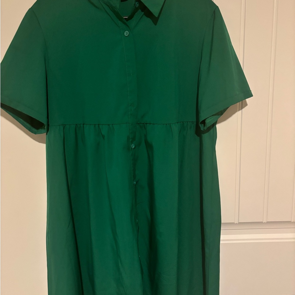 Green Button-Up Dress